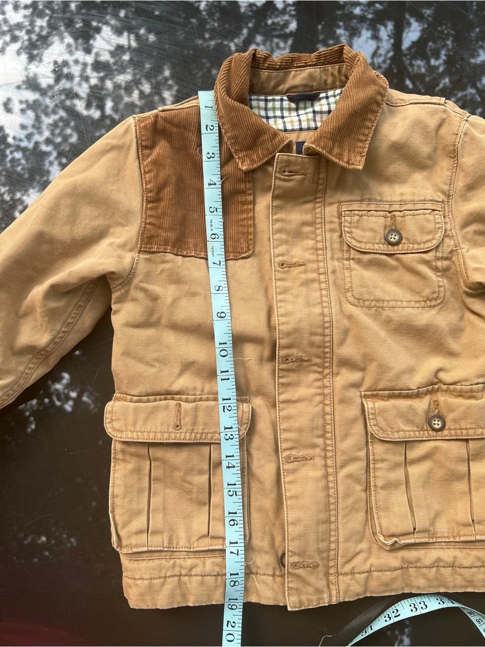 Girpcore Y2K Vintage Baby Gap Canvas Barn Jacket Corduroy Collar Field Coat 4T